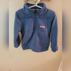 Vineyard Vines Kids Blue Fleece Quarter-Zip Pullover
